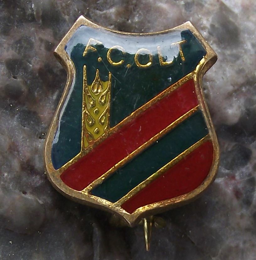 Antique FC Olt Scornicesti Romanian Soccer Football Shield Crest Pin Badge - Badgecrazy