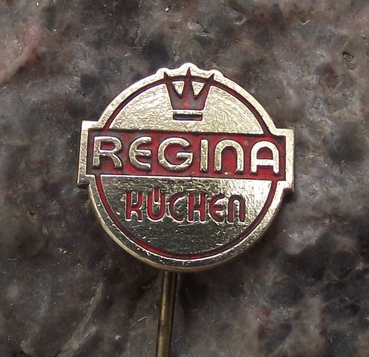 Antique Regina Einbaukuchen Kuchen Kitchen Designer Germany Crown Logo Pin Badge - Badgecrazy