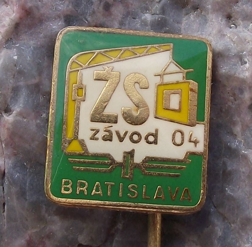 Vintage Czechoslovakia Railway CSD Track laying Company Bratislava Pin Badge - Badgecrazy