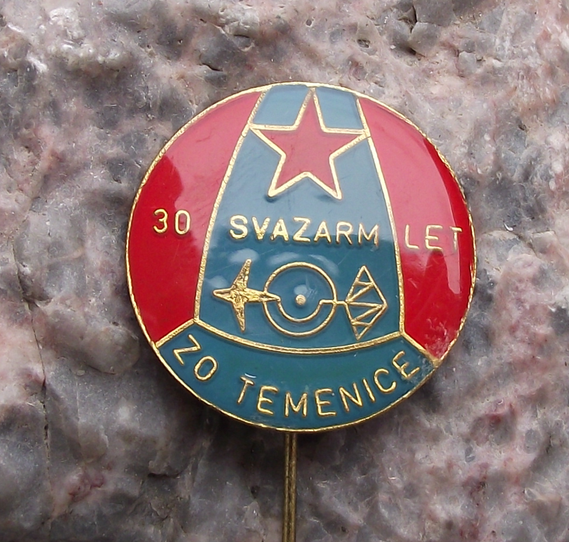 1981 Svazarm Temenice Czech Army Reserve 30th Anniversary Military Pin Badge - Badgecrazy