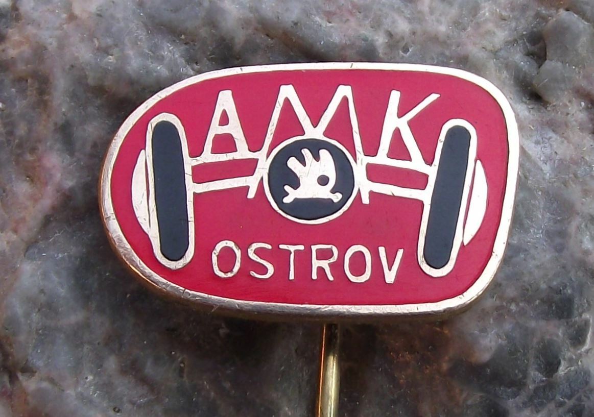 Czechoslovakia Automotoklub AAA Association Car Club AMK Ostrov Axle Pin Badge - Badgecrazy