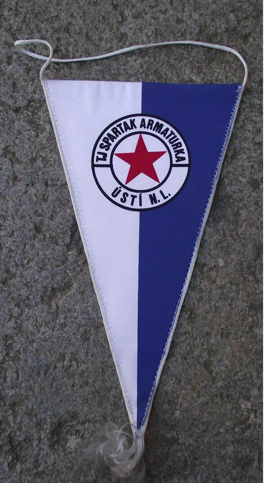 Vintage Big TJ Spartak Armaturka Usti nad Labem Czech Football Club Pennant Flag - Badgecrazy