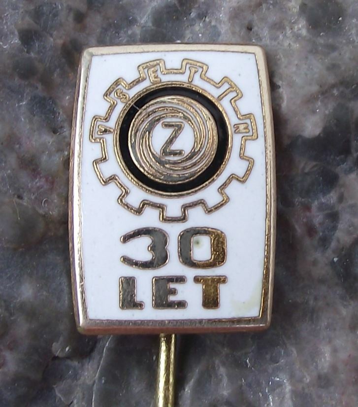 Vintage CZ Weapons Factory Vsetin Czechoslovakia 30th Anniversary Pin Badge - Badgecrazy