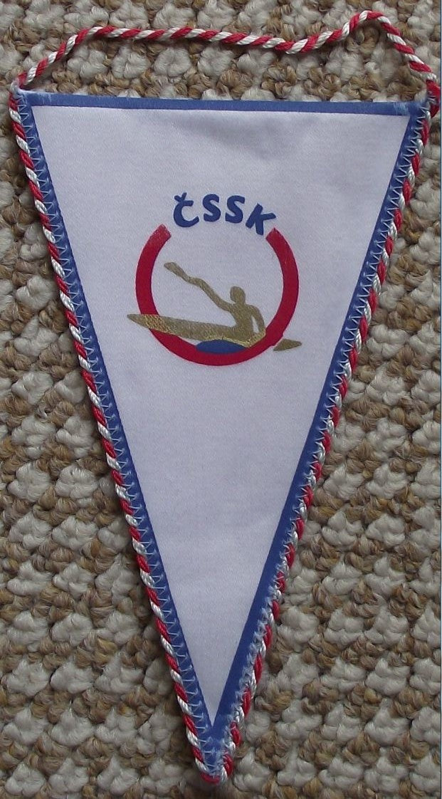 Czechoslovakia Sports Canoe Kayak CSSK Association Club Canoeist Pennant Flag - Badgecrazy