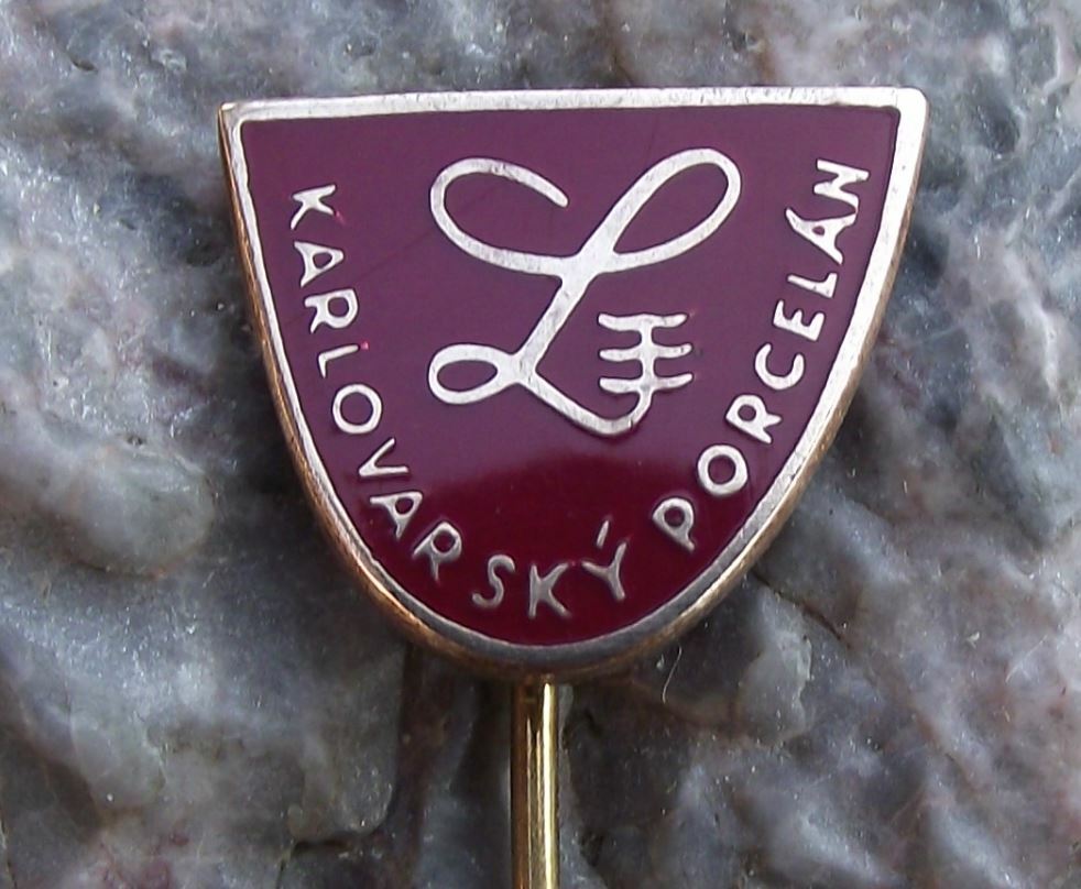 Antique Thun Karlovarsky Czech Porcelan Porcelain Ceramics Factory Pin Badge