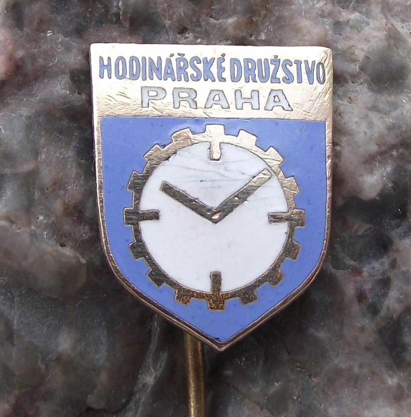 Vintage Prague Trade Union of Time Piece Watch Makers Czechoslovakia Pin Badge - Badgecrazy