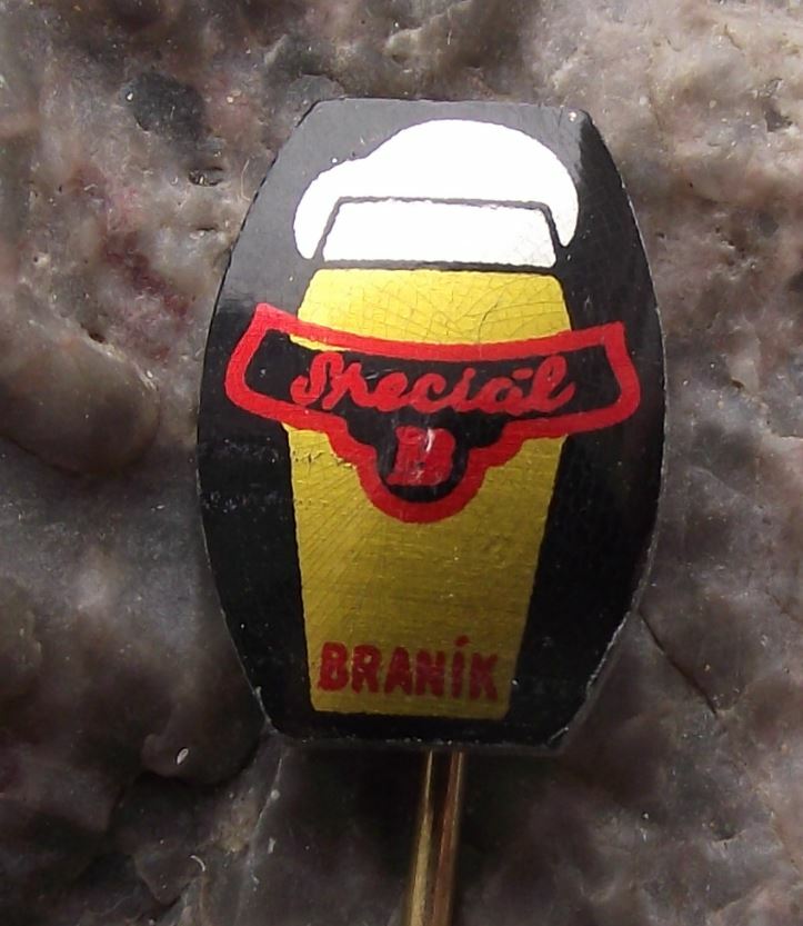 Vintage Branik Special B Czech Brewery Lager Beer Advertising Black Pin Badge - Badgecrazy