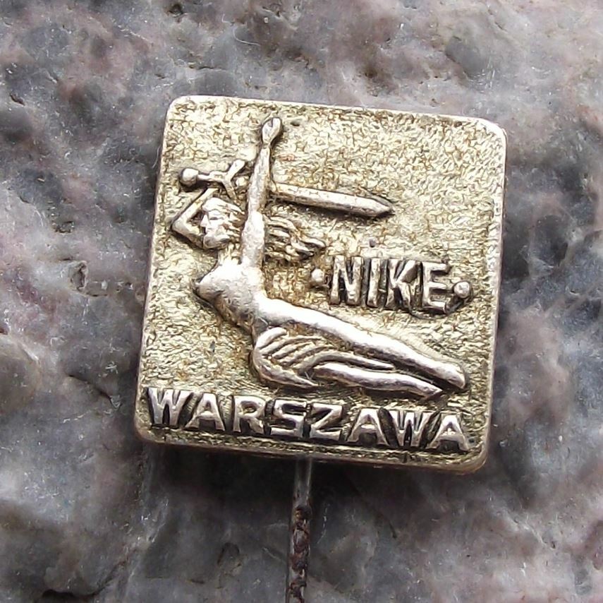 Vintage Nike Greek Goddess Winged Victory with Sword Warzawa Warsaw Pin Badge - Badgecrazy