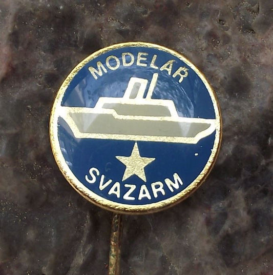 Svazarm Model Boat Maker Design Czech Army Cadets Military Reserve Pin Badge - Badgecrazy