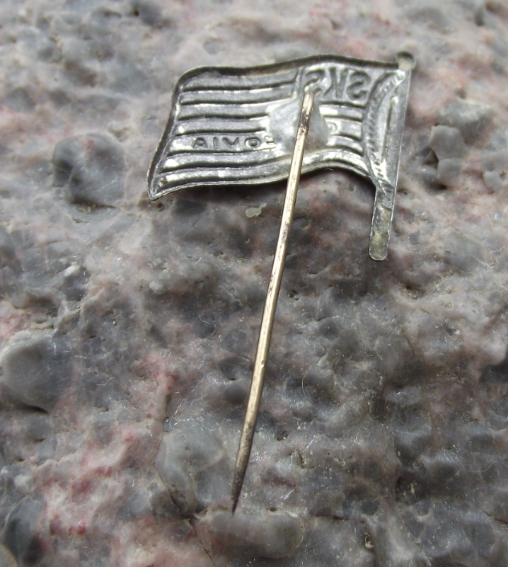 Antique KS Cracovia SKS Poland Polish Football Club Red White Flag Pin Badge - Badgecrazy