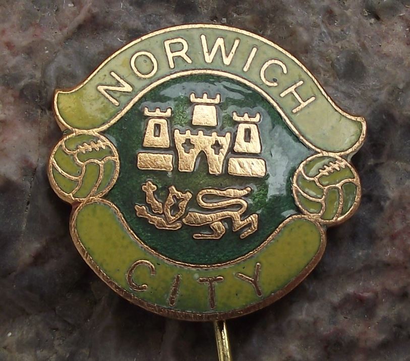 Antique Norwich City Football Club NCFC City Crest Lions Supporter Pin Badge - Badgecrazy