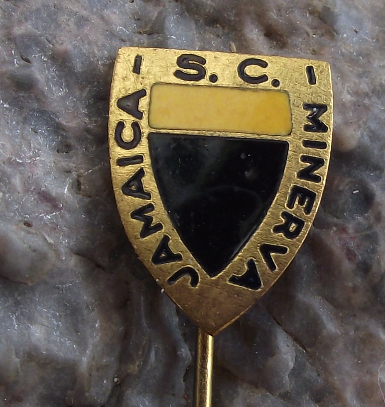 Antique SC Minerva Jamaica Football Club Shield Logo Soccer Pin Badge - Badgecrazy