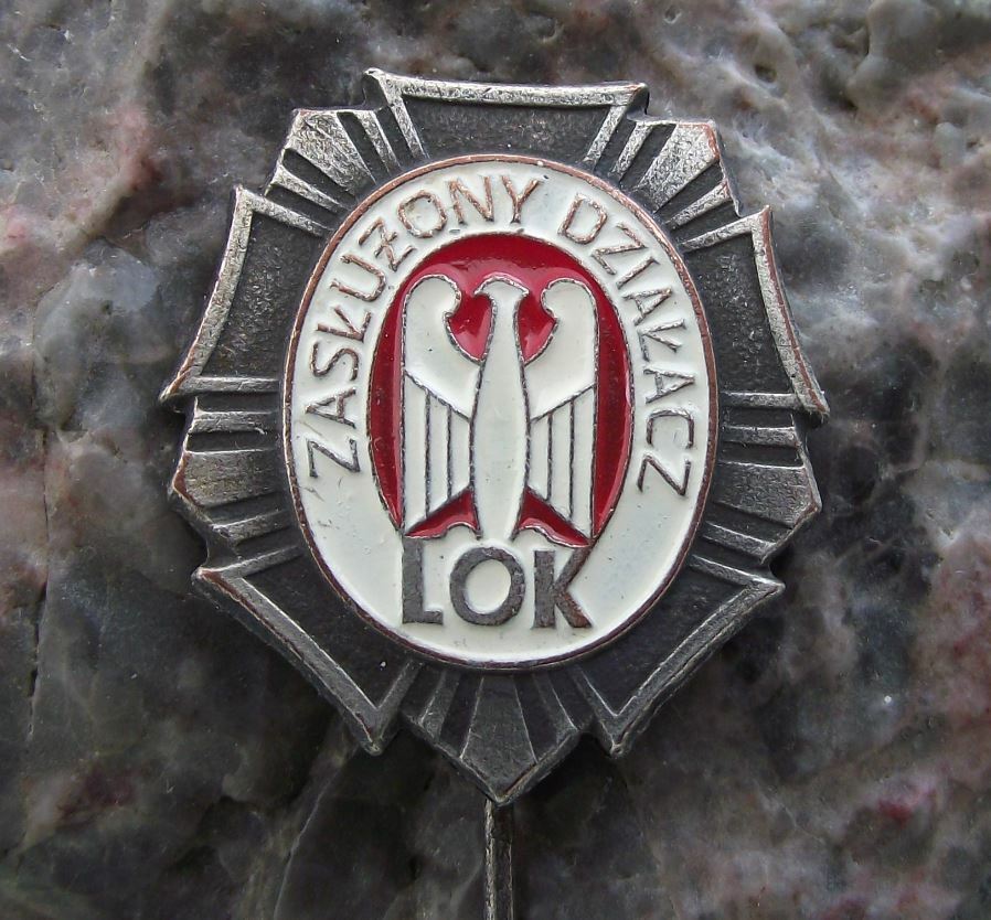 LOK Poland National Defense League Military Army Reserve Silver Award Pin Badge - Badgecrazy