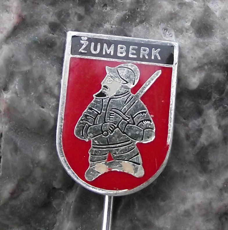 Antique Zumberk Knight Czechoslovakia Coat of Arms Heraldic Crest Pin Badge - Badgecrazy