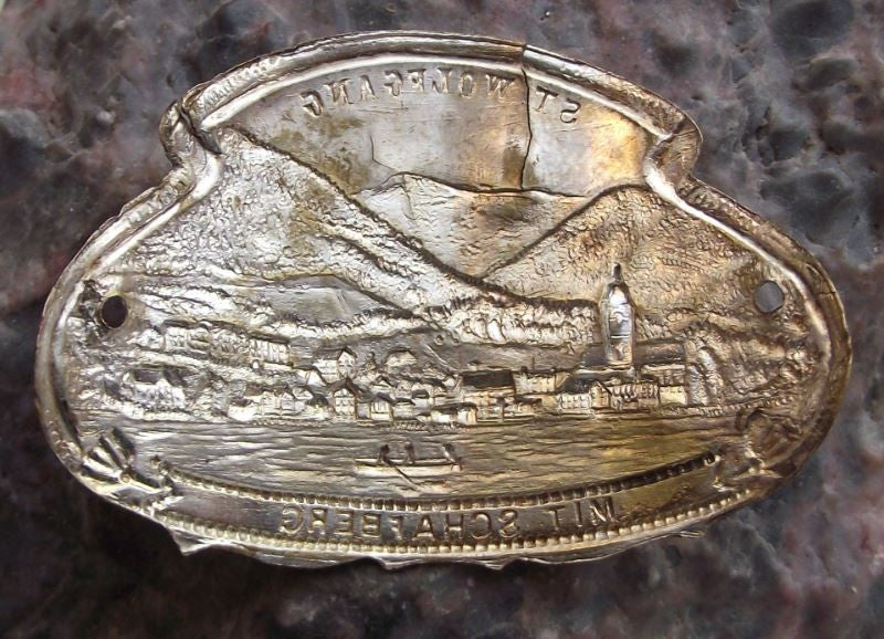 Antique St Wolfgang mit Schafberg Austria Saltzburg Walking Stick Stocknagel - Badgecrazy