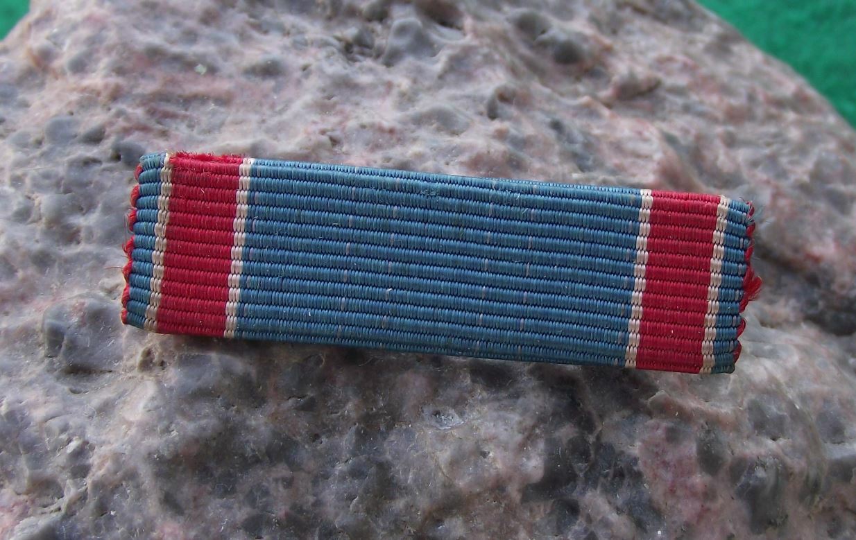 Antique Military Red Stripe Blue Field Service Ribbon Bar Medal Strip Award - Badgecrazy