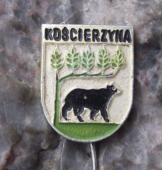 Vintage Koscierzyna Polish City Poland Heraldic Crest Coat of Arms Pin Badge - Badgecrazy