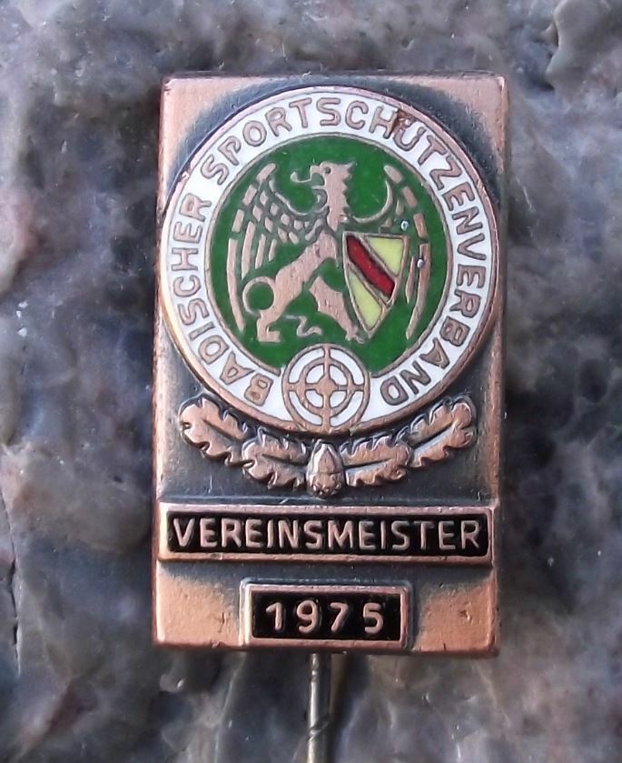 1975 Baden Shooting German Defence Association Club Champion Bronze Pin Badge - Badgecrazy
