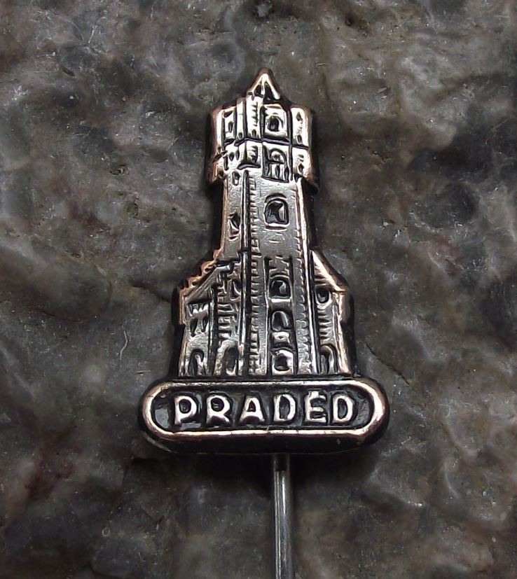 Antique Jesenik Jeseniky Praded Mountain Stone Watchtower Souvenier Pin Badge - Badgecrazy