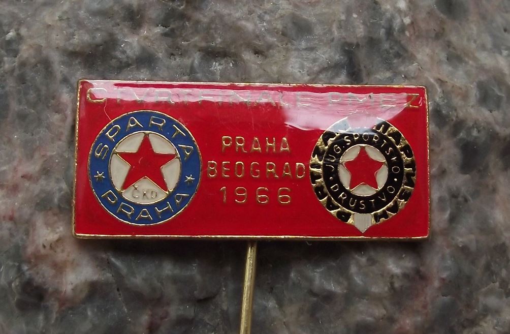 1966 AC Sparta Prague Red Star Belgrade Champions League Quarter Final Pin Badge - Badgecrazy