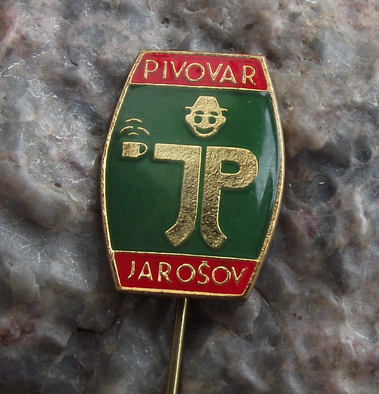 Antique Pivovar Jarosov Brewery Czech Lager Beer Man with Glass Pin Badge - Badgecrazy