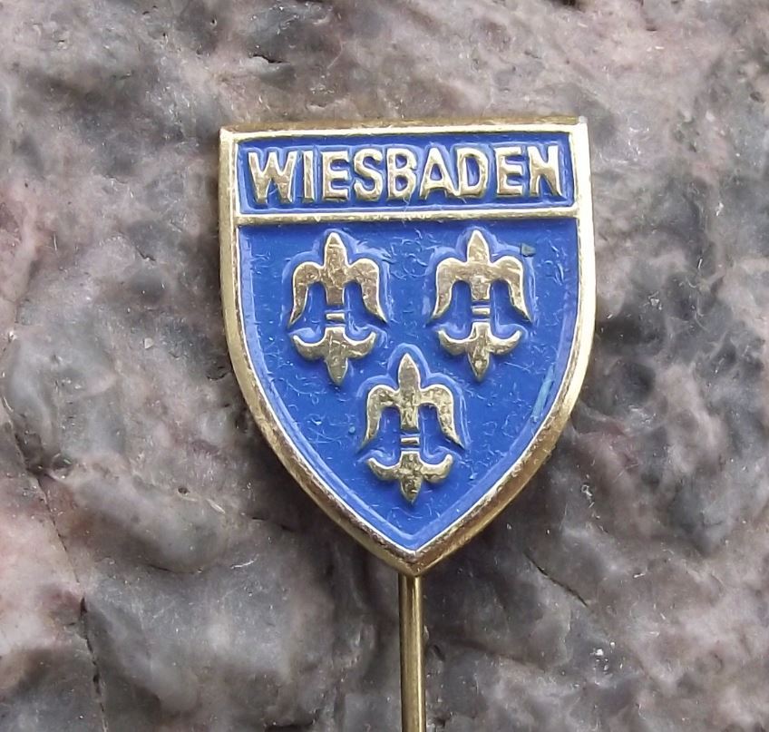 Antique Wiesbaden Germany German City Coat of Arms Heraldic Crest Pin Badge - Badgecrazy