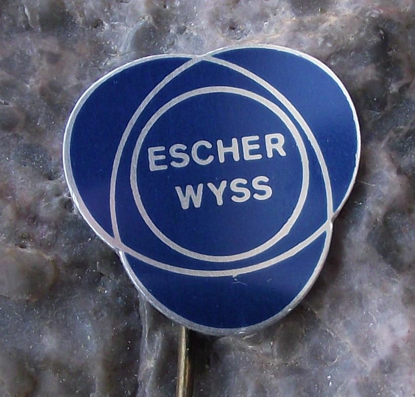 Vintage Escher Wyss Swiss Industrial Engineering Company Logo Pin Badge - Badgecrazy