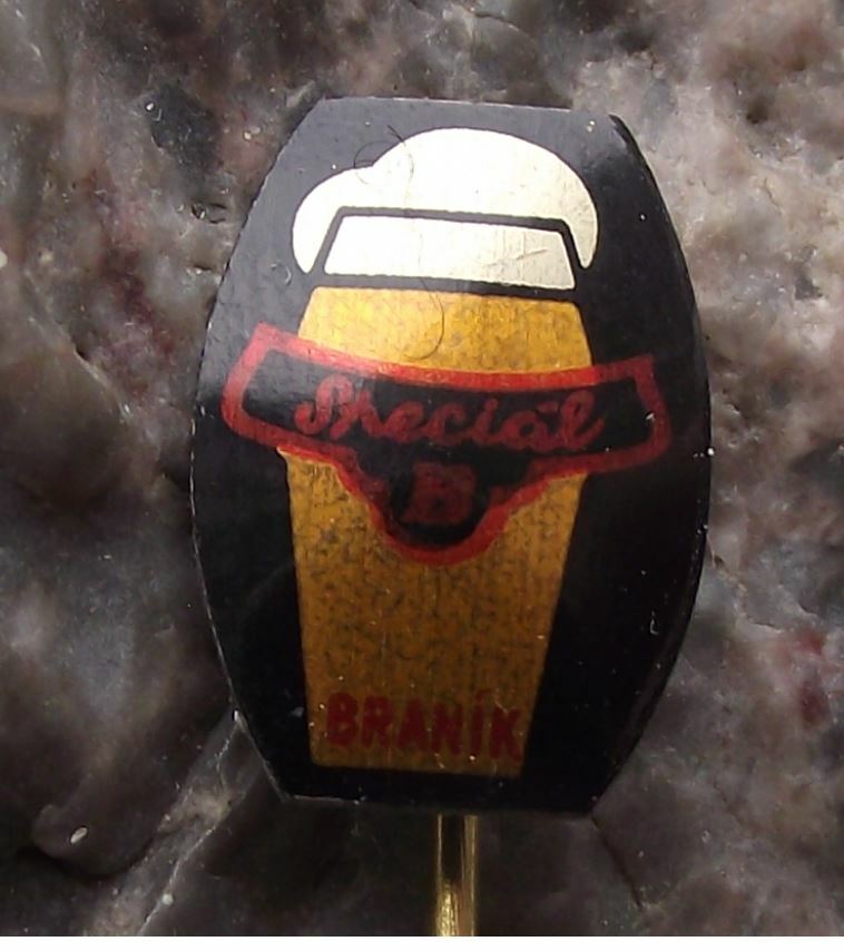 Vintage Branik Special B Czech Brewery Lager Beer Advertising Black Pin Badge - Badgecrazy