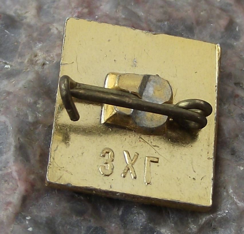 Vintage BAHX Cog Wheel All Russia Exhibition Centre Industrial Pin Badge - Badgecrazy