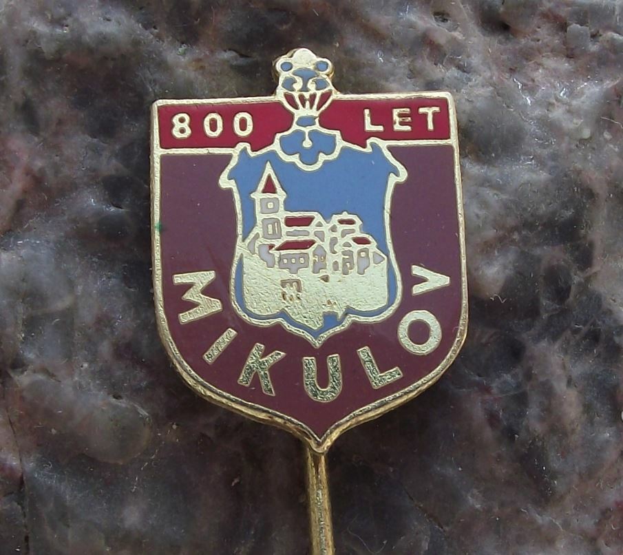 Vintage Mikulov Czech Coat of Arms 800th Anniversary Heraldic Crest Pin Badge - Badgecrazy