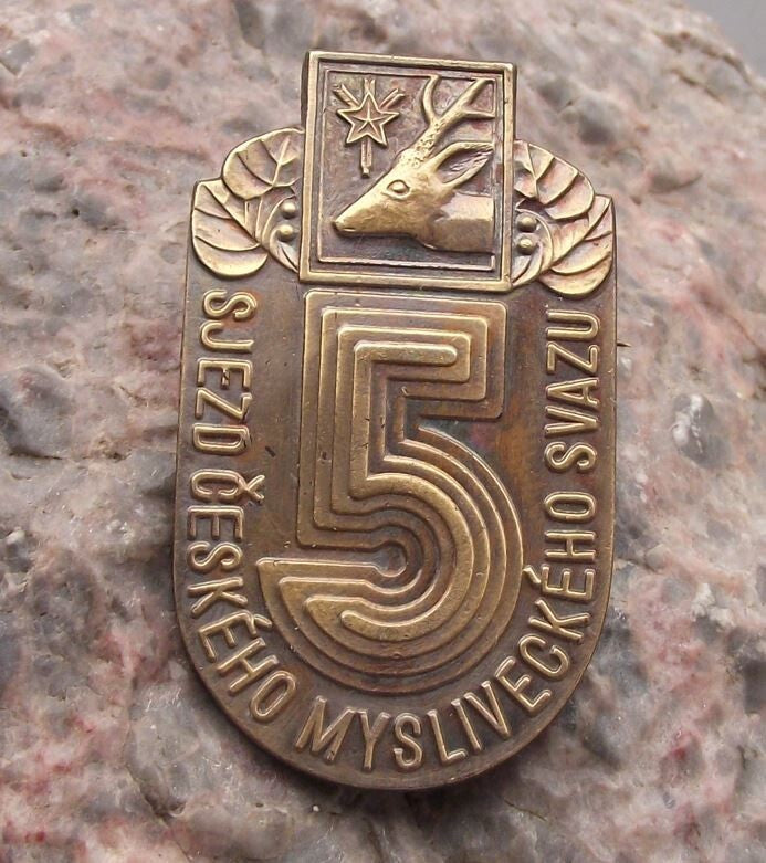 1988 CMS Czech Hunting Association 5th National Convention Stag Deer Pin Badge - Badgecrazy
