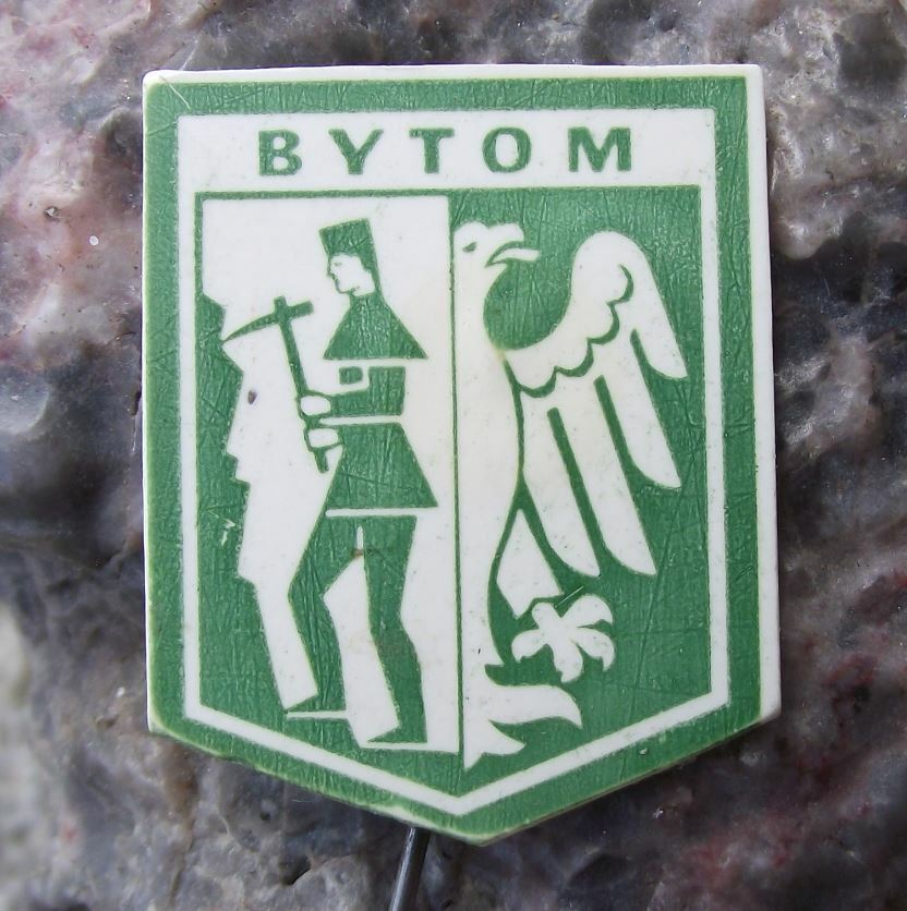 Bytom Polish Poland Heraldic City Crest Coat of Arms Shield Plastic Pin Badge - Badgecrazy