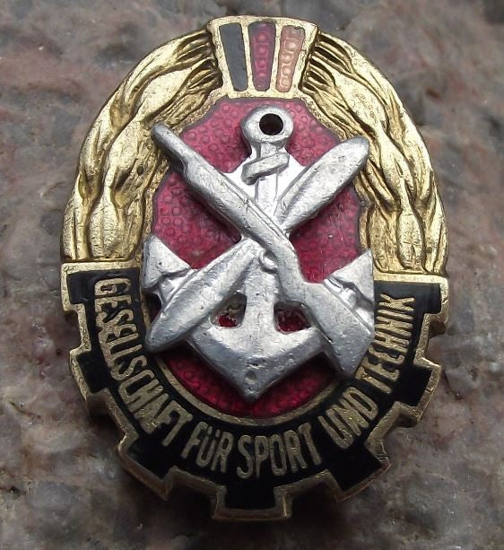 Gesellschaft for Sport und Technik East German Peyoples Army Rifles Pin Badge - Badgecrazy