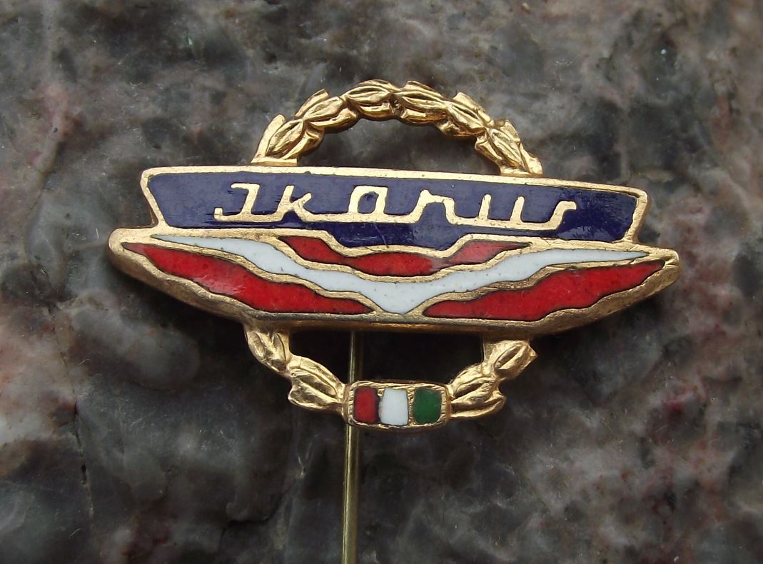 Antique Ikarus Bus & Coach Automobile Car Company Hungary Winged Logo Pin Badge - Badgecrazy