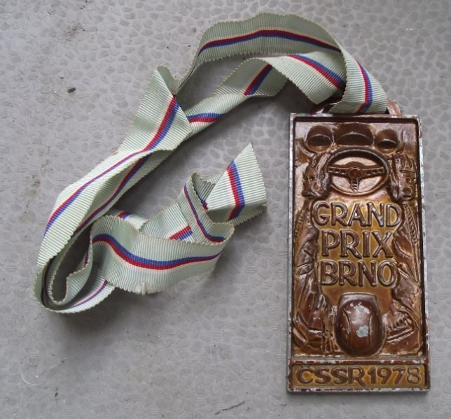 1978 Grand Prix Brno Circuit Rally Car Motor Racing Ribbon Race Award Medal - Badgecrazy