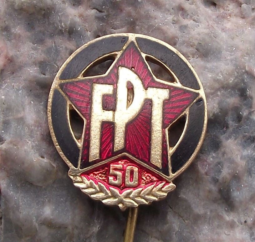 1976 Czech Federation of Proletarian Sports FPT 50th Anniversary Pin Badge - Badgecrazy