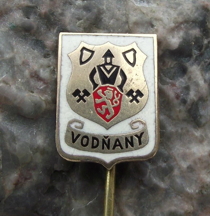 Antique Vodnany Wodnian Czech Town Heraldic Crest Coat of Arms Pin Badge - Badgecrazy