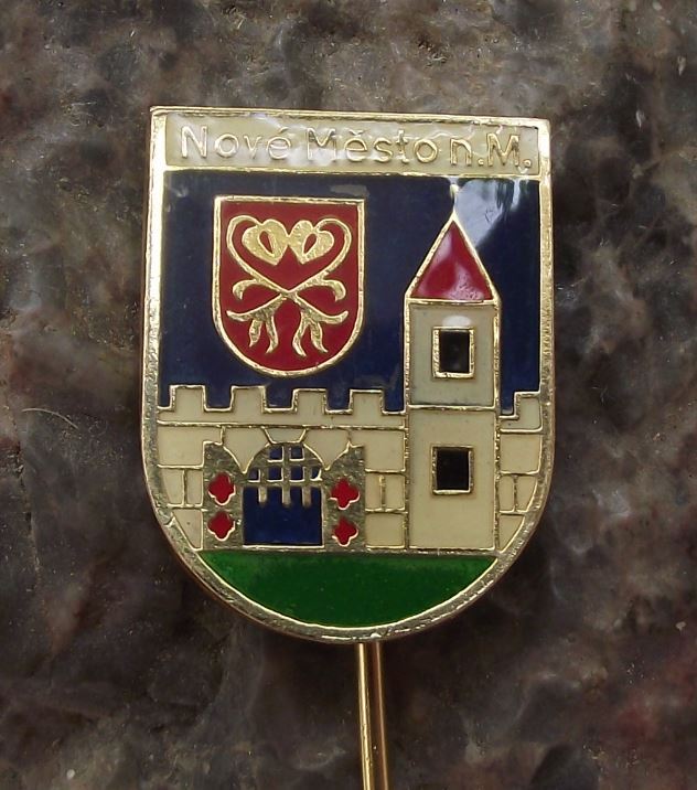 Nove Mesto na Moravia Czechoslovakia Heraldic Shield Coat of Arms Pin Badge - Badgecrazy