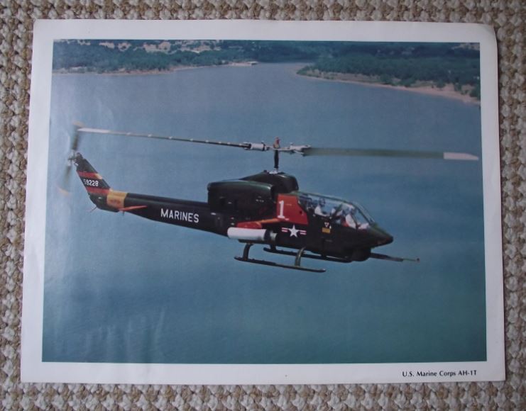 1973 Bell Helicopters US Marine Corps AH 1 Cobra A4 Colour Advertising Plate - Badgecrazy