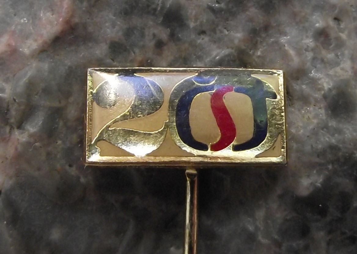 1973 Ceska Statni Televize CST Czech State Television 20th Anniversary Pin Badge - Badgecrazy