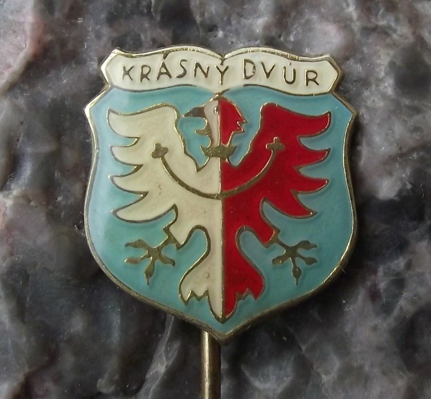 Antique Krasny Dvur Schonhof Eagle Heraldic Crest Coat of Arms Tourist Pin Badge - Badgecrazy