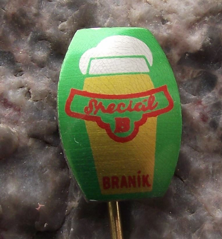 Vintage Branik Special B Czech Brewery Lager Beer Advertising Green Pin Badge - Badgecrazy