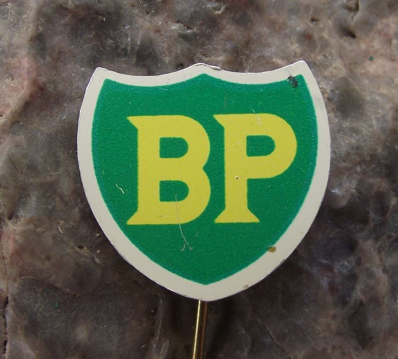 Vintage BP British Petrol Oil Gas Energy Company Vintage Shield Logo Pin Badge - Badgecrazy
