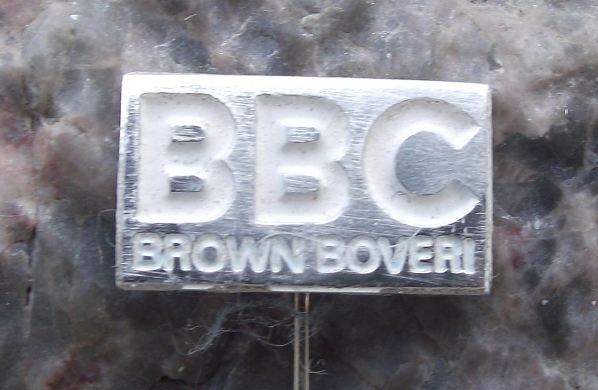 Vintage BBC Brown Boveri Swiss Engineering Maschinenfabrik Oerlikon Pin Badge - Badgecrazy