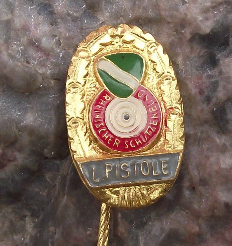 Rheinland Shooting German Defence Association Club Champion Air Pistol Pin Badge - Badgecrazy