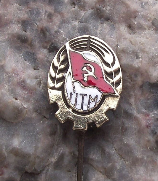 Vintage UTM UTC Union of Communist Youth Romania Young Communism Pin Badge - Badgecrazy