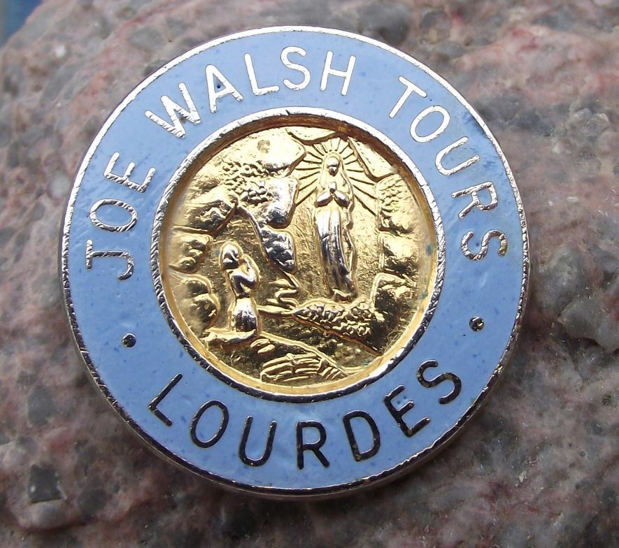 Lourdes Joe Walsh Tours Ireland Irish Religious Christian Pilgrimage Pin Badge - Badgecrazy