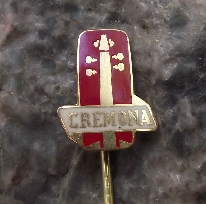 Antique Cremona Violins Musical Instruments Violin Advertising Pin Badge - Badgecrazy