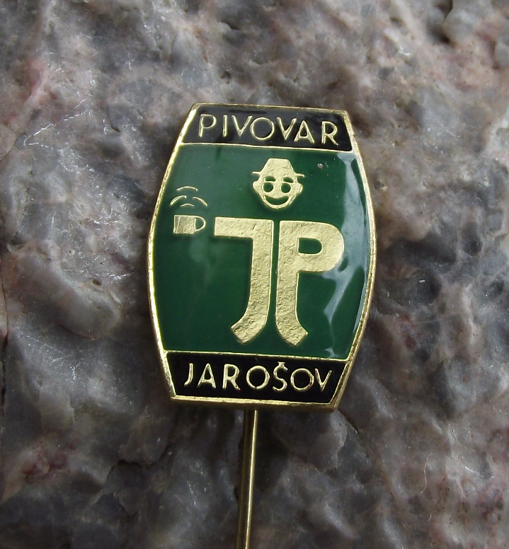Antique Pivovar Jarosov Brewery Czech Lager Beer Man with Glass Pin Badge - Badgecrazy