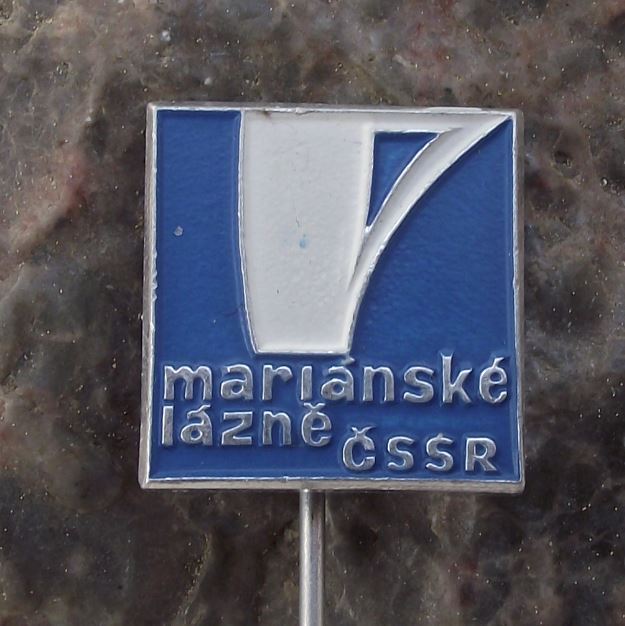 Town of Marianske Lazne CSSR Marienbad Spa Natural Springs Cup Tourist Pin Badge